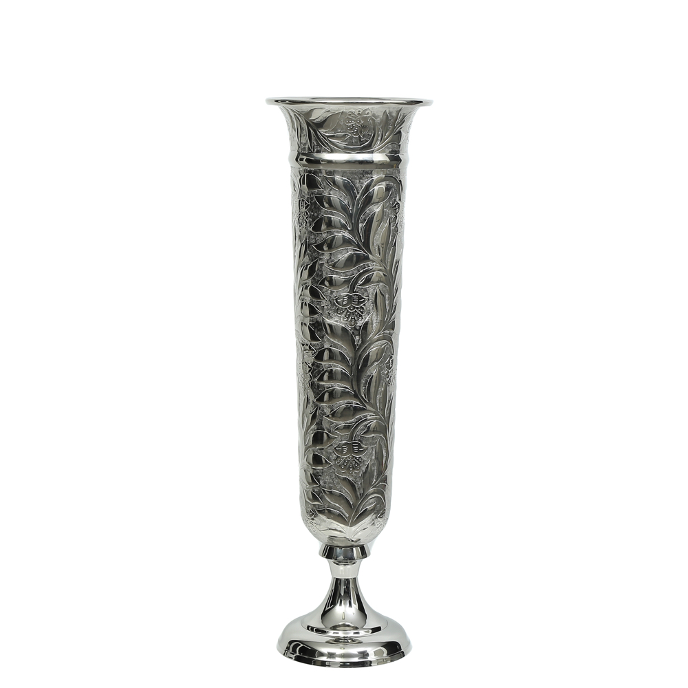 AK.IR0082 - GÜMÜŞ DEKORATİF VAZO 92 CM